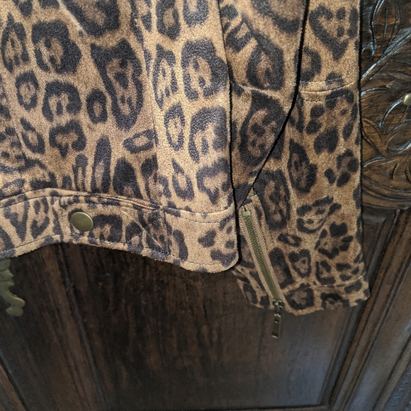 Baccini Brown Leopard Print Jacket New with Tag - Picture 3 of 4
